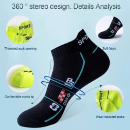 6 Pairs Socks Men Cotton Sport Casual Ankle Short Socks Breathable Mesh Spring Summer Ankle Sports Sockke Gift