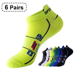 6 Pairs Socks Men Cotton Sport Casual Ankle Short Socks Breathable Mesh Spring Summer Ankle Sports Sockke Gift