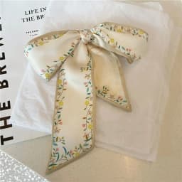 Elegant Women Girls Hair Tie French Pastoral Style Silk Scarf Headband Plum Blossom Bag Strap Vintage Bag/Hair Accessories