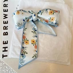 Elegant Women Girls Hair Tie French Pastoral Style Silk Scarf Headband Plum Blossom Bag Strap Vintage Bag/Hair Accessories
