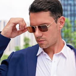 High Quality Rectangle Sunglasses Women Metal Frame Glasses Vintage Brand Square Sun Glasses for Men Shades Female Eyewear