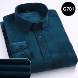 7XL 6XL Men's Corduroy Shirt Long Sleeve 100% Cotton Casual Regular Fit Soft Comfortable Pocket Formal Dress Shirts Man Clothes