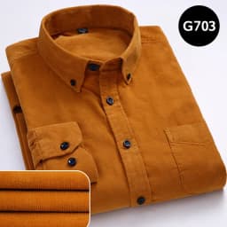 7XL 6XL Men's Corduroy Shirt Long Sleeve 100% Cotton Casual Regular Fit Soft Comfortable Pocket Formal Dress Shirts Man Clothes