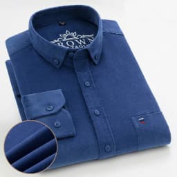 7XL 6XL Men's Corduroy Shirt Long Sleeve 100% Cotton Casual Regular Fit Soft Comfortable Pocket Formal Dress Shirts Man Clothes