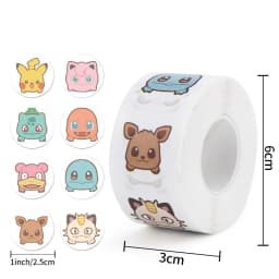 500pcs Roll Cartoon Stickers Kawaii Anime Round Seal Diy Laptop Decals Stikers Cute Book Children Reward Toy Gift
