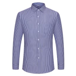 Men Formal Shirt Long Sleeve Office Solid Color Striped Anti-Wrinkle Non-ironing Fashion Business Pocket White Social Shirt 4XL