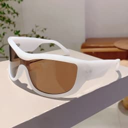 KAMMPT Y2k Oversized Sunglasses Women 2024 New Stylish Monoblock Mirror Outdoor Shades Trendy Fashion Wrapped Round Sun Glasses