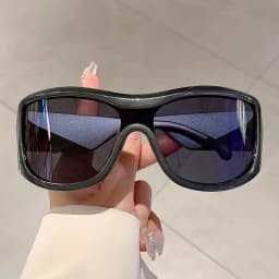 KAMMPT Y2k Oversized Sunglasses Women 2024 New Stylish Monoblock Mirror Outdoor Shades Trendy Fashion Wrapped Round Sun Glasses