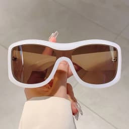 KAMMPT Y2k Oversized Sunglasses Women 2024 New Stylish Monoblock Mirror Outdoor Shades Trendy Fashion Wrapped Round Sun Glasses