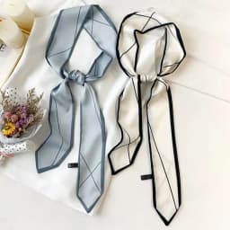 2024 Narrow Silk Scarf Women's Long Ribbon Tie Bag Decorative Ribbon Belt Headband Extra Long Small Scarf Hair Bands for Women
