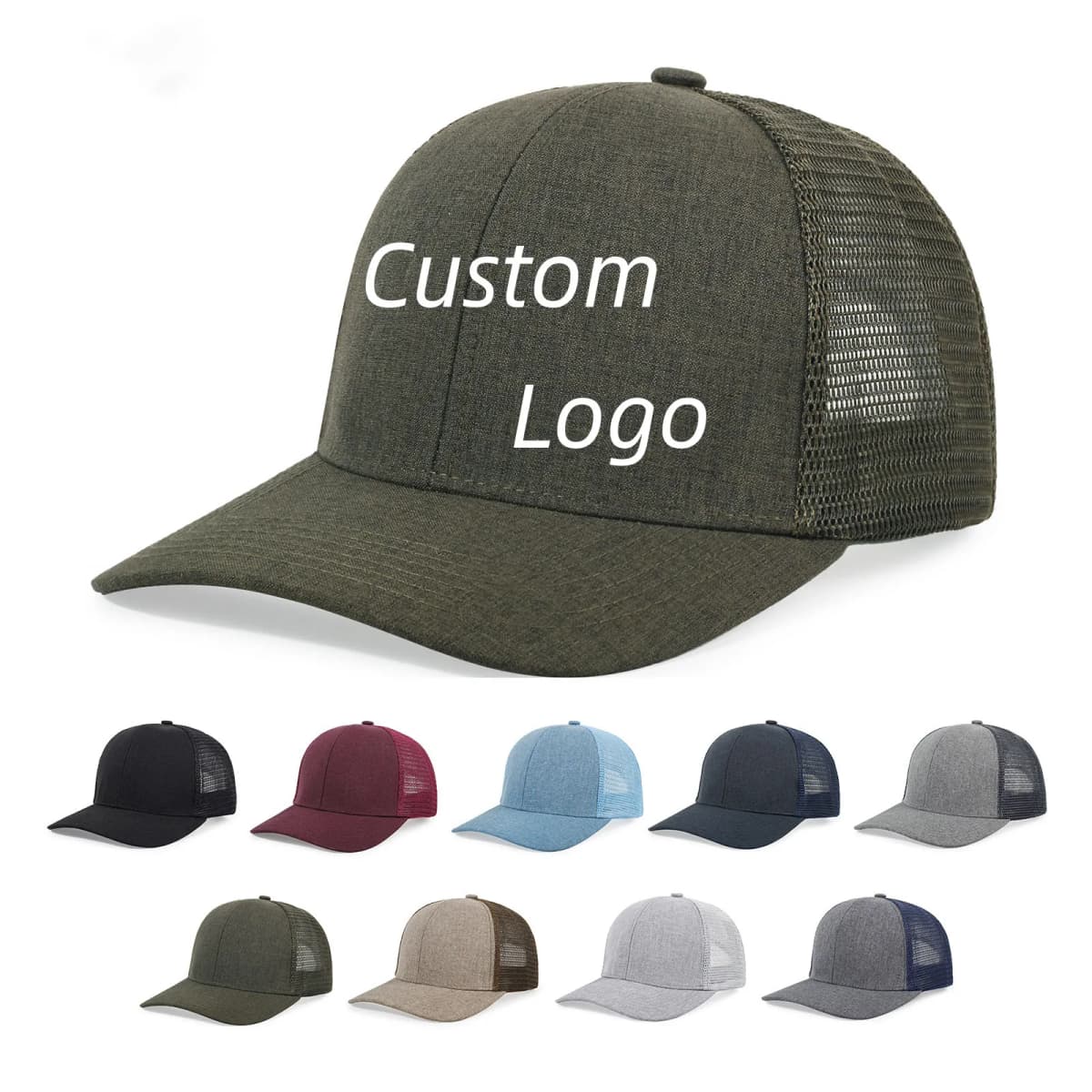 Custom Logo Richardson 112 Trucker Cap Unisex Flat Bill Hip Hop Snapbacks Hats Summer Breathable Mesh Baseball Caps Gorros