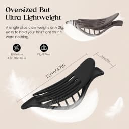 4pcs Large Flat Hair Claw Clip for Women Girls Comfortable Curved Design Large Matte Non Slip Power Clip for Thick Fine Curls