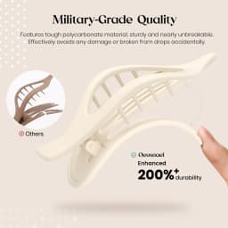 4pcs Large Flat Hair Claw Clip for Women Girls Comfortable Curved Design Large Matte Non Slip Power Clip for Thick Fine Curls
