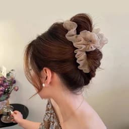 1pc set of women's Korean pleated mesh, grasping clip, temperament super fairy hair clip, hair clip