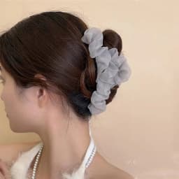 1pc set of women's Korean pleated mesh, grasping clip, temperament super fairy hair clip, hair clip