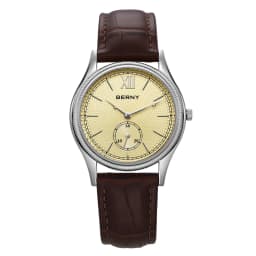BERNY Men's Watches Luxury Classic Stylish Dress Quartz Watch Slim Stainless Steel Case Elegance Leather Strap Wristwatch