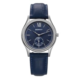 BERNY Men's Watches Luxury Classic Stylish Dress Quartz Watch Slim Stainless Steel Case Elegance Leather Strap Wristwatch