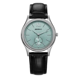 BERNY Men's Watches Luxury Classic Stylish Dress Quartz Watch Slim Stainless Steel Case Elegance Leather Strap Wristwatch