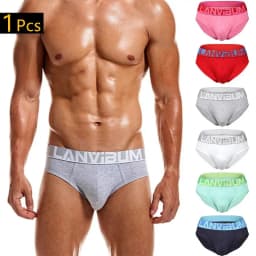 Mens Underwear New Brand Antibacterial Brief Soft Cotton Solid Male Stretch U Convex Pouch Solid Cuecas Shorts Slips Underpants