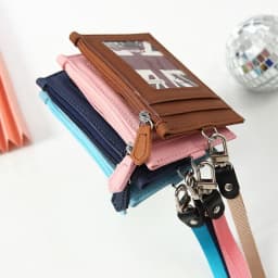 PU Leather Zipper Card Cover Bag ID Tag Bus Pass Card Cover Case Coin Purse Business Card Case with Neck Lanyard