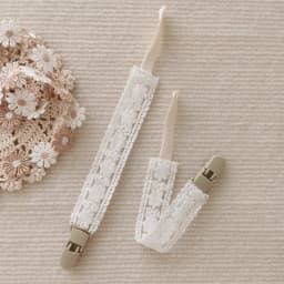 Lace Baby Pacifier Clip Chain Trendy Cloth & Plastic Pacifier Holder Teether Toy Clip for Preventing Nipple Loss