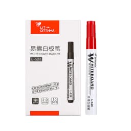 10pcs Whiteboard Marker Set,2.0mm Nib,Black Blue Red High-Volume Ink,Office Teaching Pen,Clear Handwriting & Easy Erasure L-528