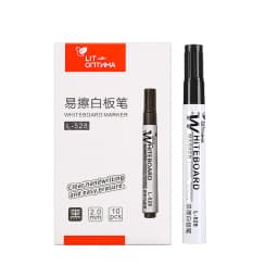 10pcs Whiteboard Marker Set,2.0mm Nib,Black Blue Red High-Volume Ink,Office Teaching Pen,Clear Handwriting & Easy Erasure L-528