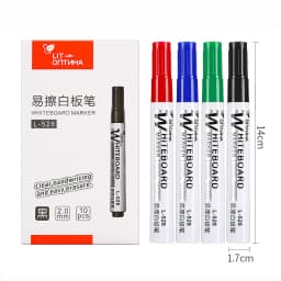 10pcs Whiteboard Marker Set,2.0mm Nib,Black Blue Red High-Volume Ink,Office Teaching Pen,Clear Handwriting & Easy Erasure L-528