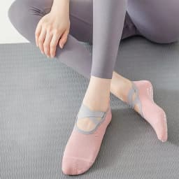 Professional Pilates Socks Anti-Slip Backless Bandage Yoga Socks Breathable Cotton Sports Socks Solid Color Dance Supplies
