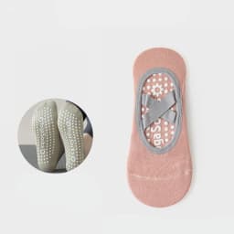 Professional Pilates Socks Anti-Slip Backless Bandage Yoga Socks Breathable Cotton Sports Socks Solid Color Dance Supplies