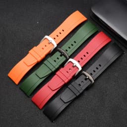 Quality Fluoro Rubber Watch Strap 18mm 19mm 20mm 21mm 22mm 24mm Sport Watchband Black Green Wristband With Quick Release Band