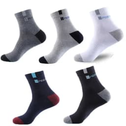 5Pairs Mens Cotton Sports Socks Spring and Autumn Leisure Sweat Absorbent Comfortable Breathable Basketball Socks Meias EU 38-43