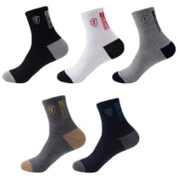 5Pairs Mens Cotton Sports Socks Spring and Autumn Leisure Sweat Absorbent Comfortable Breathable Basketball Socks Meias EU 38-43