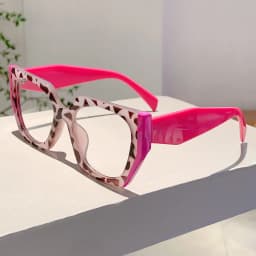 KAMMPT Women Square Decor Glasses Candy Color Blue Light Blocking Eyewear Trendy Brand Design Oversize Eyeglasses for Ladies