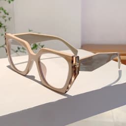 KAMMPT Women Square Decor Glasses Candy Color Blue Light Blocking Eyewear Trendy Brand Design Oversize Eyeglasses for Ladies