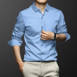 Men's White Shirt Long Sleeve Non iron Business Dress Slim Fit Korean Version Professional Work White Casual Men's Suit Shirt