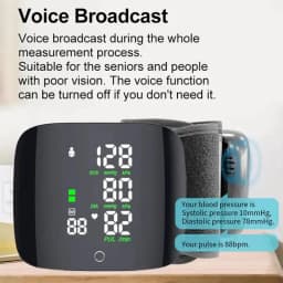 Rechargeable Digital Wrist Blood Pressure Monitor Sphygmomanometer Tonometer Tensiometer Blood Pressure Heart Rate Monitor