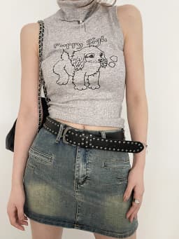 2024 New Belt Women's Jeans tie-in Ladies' belt fashion personality Rivet Belt senior black fashion