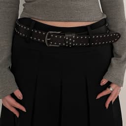 2024 New Belt Women's Jeans tie-in Ladies' belt fashion personality Rivet Belt senior black fashion
