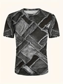 Men's Crew Neck Graphic T-shirt With Fancy Print Summer Short Sleeve Top For Men Men's Soft Trendy Comfy Tee Tops Sportswear