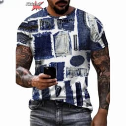 Men's Crew Neck Graphic T-shirt With Fancy Print Summer Short Sleeve Top For Men Men's Soft Trendy Comfy Tee Tops Sportswear