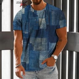 Men's Crew Neck Graphic T-shirt With Fancy Print Summer Short Sleeve Top For Men Men's Soft Trendy Comfy Tee Tops Sportswear