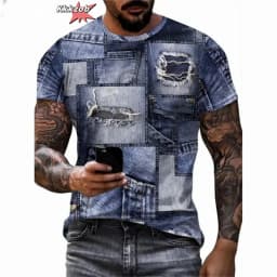 Men's Crew Neck Graphic T-shirt With Fancy Print Summer Short Sleeve Top For Men Men's Soft Trendy Comfy Tee Tops Sportswear