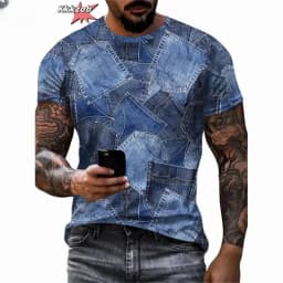 Men's Crew Neck Graphic T-shirt With Fancy Print Summer Short Sleeve Top For Men Men's Soft Trendy Comfy Tee Tops Sportswear