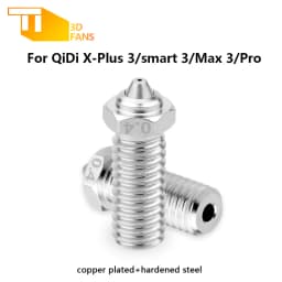 Bimetal Nozzle for QIDI Q1-Pro/X-Max 3/X-Plus 3/X-Smart 3 Plated Copper Hardened Steel Nozzle