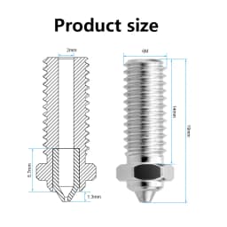 Bimetal Nozzle for QIDI Q1-Pro/X-Max 3/X-Plus 3/X-Smart 3 Plated Copper Hardened Steel Nozzle