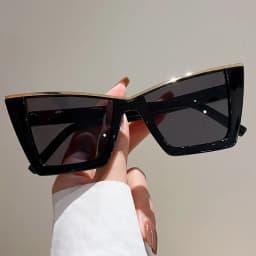 New Fashion Oversized Cat Eye Sunglasses Gradient Color Luxury Eyewear Designer Butterfly Half Metal Frame Women's Sunglasses