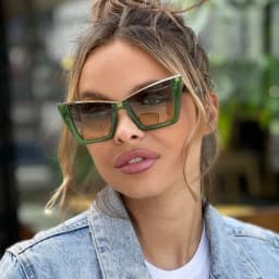 New Fashion Oversized Cat Eye Sunglasses Gradient Color Luxury Eyewear Designer Butterfly Half Metal Frame Women's Sunglasses