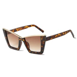 New Fashion Oversized Cat Eye Sunglasses Gradient Color Luxury Eyewear Designer Butterfly Half Metal Frame Women's Sunglasses
