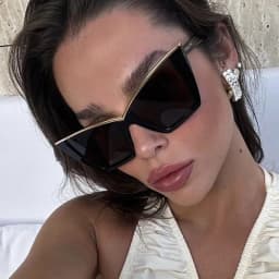 New Fashion Oversized Cat Eye Sunglasses Gradient Color Luxury Eyewear Designer Butterfly Half Metal Frame Women's Sunglasses